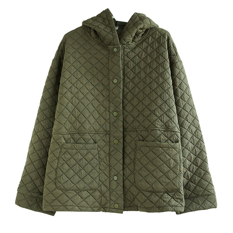 Chaqueta térmica de algodón de manga larga con capucha y bolsillos para mujer, diseño de Buddha Stones . - image 7