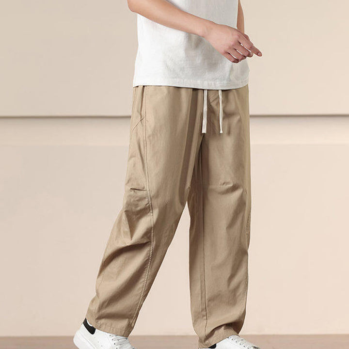 Pantalones harén con cordón ajustable de color liso para hombre, con bolsillos, de Buddha Stones Commute Spring - image 3