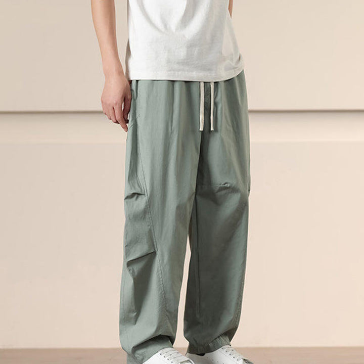 Pantalones harén con cordón ajustable de color liso para hombre, con bolsillos, de Buddha Stones Commute Spring - image 22