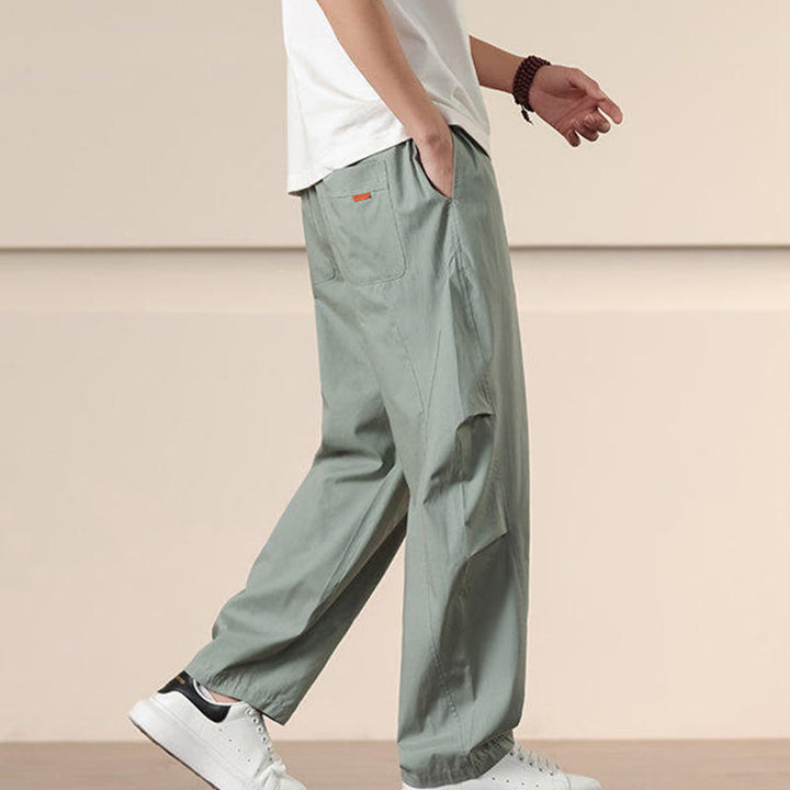 Pantalones harén con cordón ajustable de color liso para hombre, con bolsillos, de Buddha Stones Commute Spring - image 20