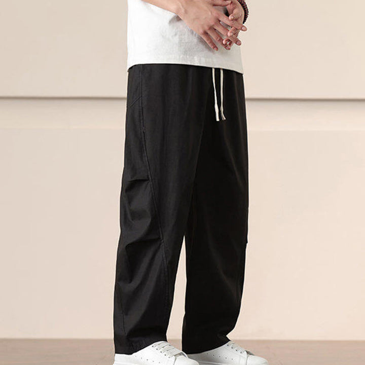 Pantalones harén con cordón ajustable de color liso para hombre, con bolsillos, de Buddha Stones Commute Spring - image 15