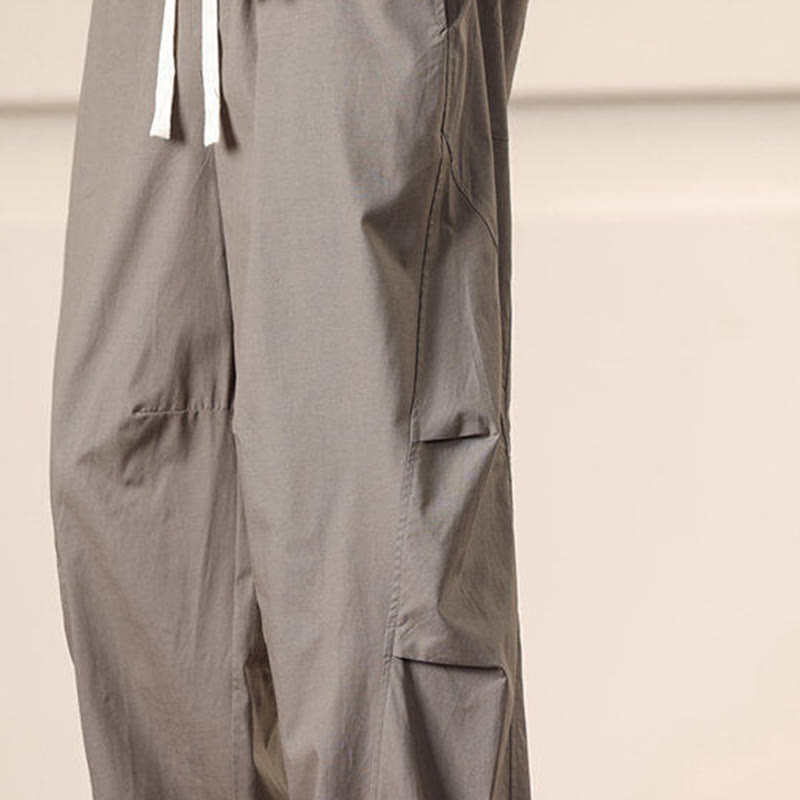 Pantalones harén con cordón ajustable de color liso para hombre, con bolsillos, de Buddha Stones Commute Spring - image 36