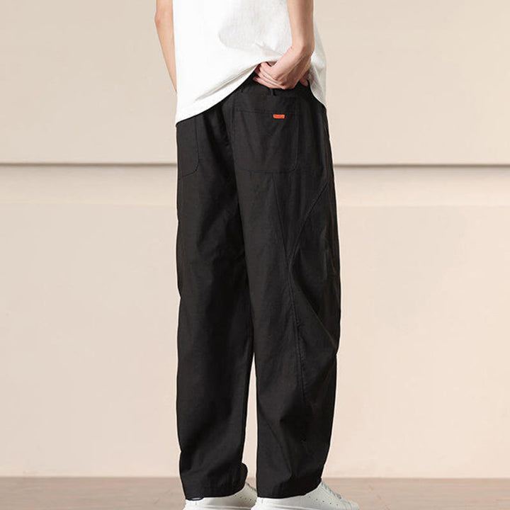 Pantalones harén con cordón ajustable de color liso para hombre, con bolsillos, de Buddha Stones Commute Spring - image 14