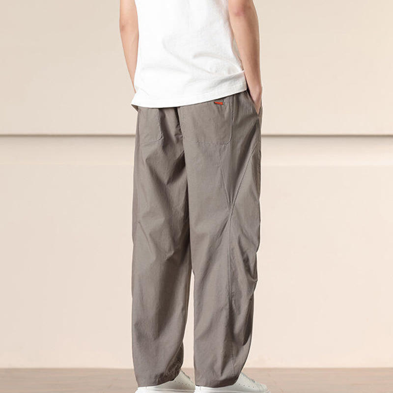 Pantalones harén con cordón ajustable de color liso para hombre, con bolsillos, de Buddha Stones Commute Spring - image 32