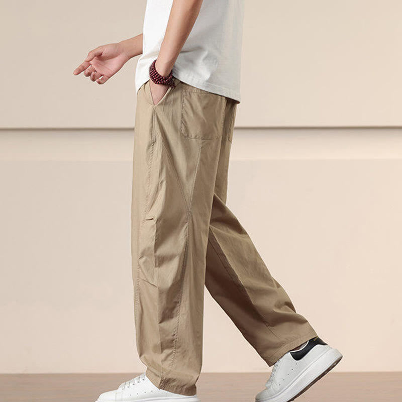 Pantalones harén con cordón ajustable de color liso para hombre, con bolsillos, de Buddha Stones Commute Spring - image 6