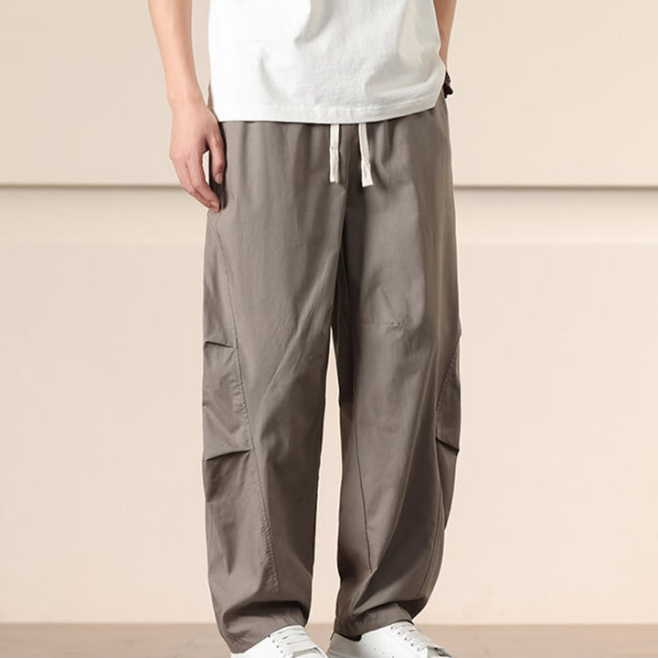 Pantalones harén con cordón ajustable de color liso para hombre, con bolsillos, de Buddha Stones Commute Spring - Gris oscuro - US/UK/AU46, EU56 (5XL) - image 26