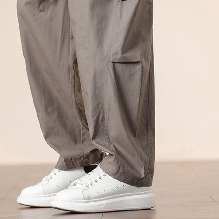 Pantalones harén con cordón ajustable de color liso para hombre, con bolsillos, de Buddha Stones Commute Spring - image 37