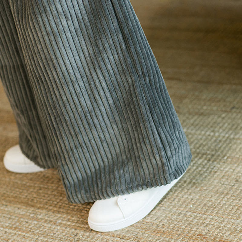 Pantalones de pana de algodón con pernera ancha y bolsillos para hombre, estilo Buddha Stones Commute, con cordón ajustable - image 27