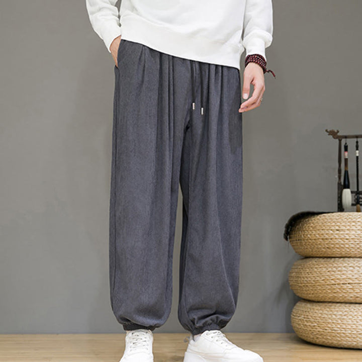 Pantalones tobilleros con forro polar y bolsillos Buddha Stones Commute Plain para hombre - image 2
