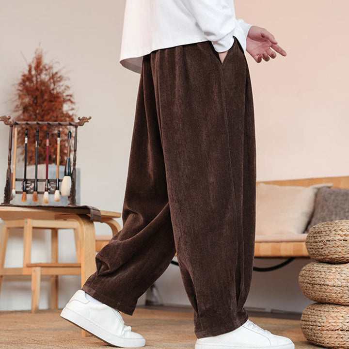 Pantalones casuales de algodón con diseño simple y bolsillos para hombre , de Buddha Stones - image 5