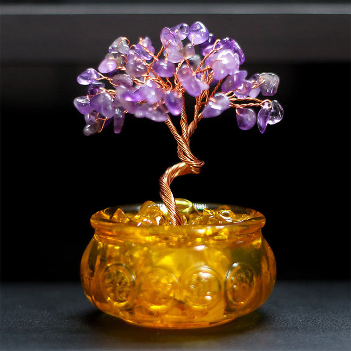 Buddha Stones, varios cristales, citrino, amatista, cristal rosa, árbol de la prosperidad, decoración del hogar - Amatista 6*10cm - image 2