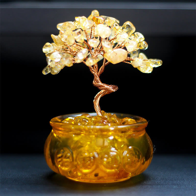 Buddha Stones, varios cristales, citrino, amatista, cristal rosa, árbol de la prosperidad, decoración del hogar - Citrino 6*10cm - image 0