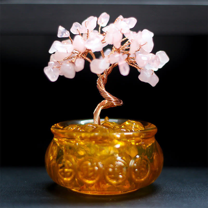Buddha Stones, varios cristales, citrino, amatista, cristal rosa, árbol de la prosperidad, decoración del hogar - Cristal rosa 6*10cm - image 4