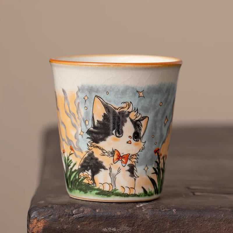 Taza de té de kung fu con forma de gato y Buddha Stones - Gato 6,4 cm x 6,8 cm x 120 ml - image 4