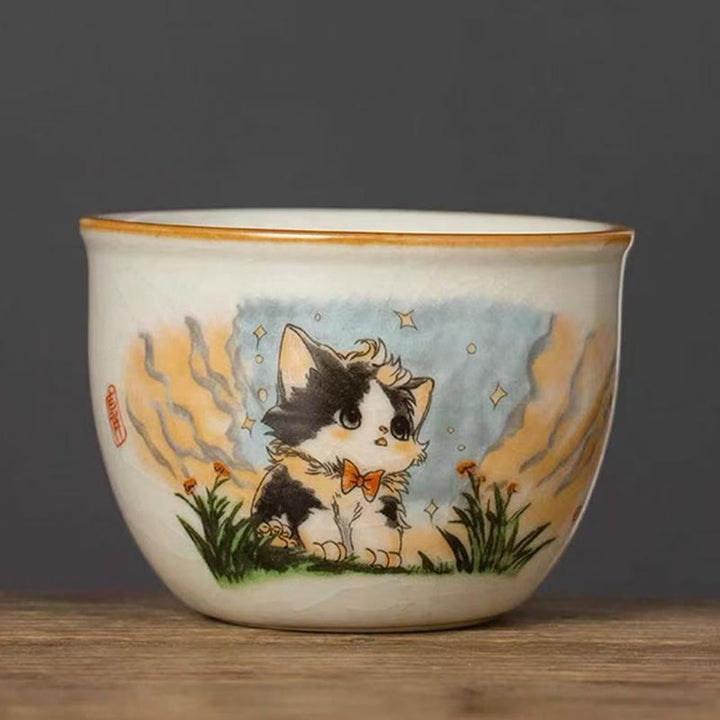 Taza de té de kung fu con forma de gato y Buddha Stones - Gato 7,5 cm x 5 cm x 140 ml - image 5