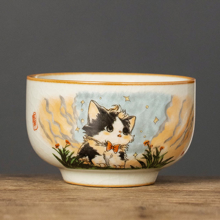 Taza de té de kung fu con forma de gato y Buddha Stones - Gato 7,8 cm x 5 cm x 120 ml - image 12