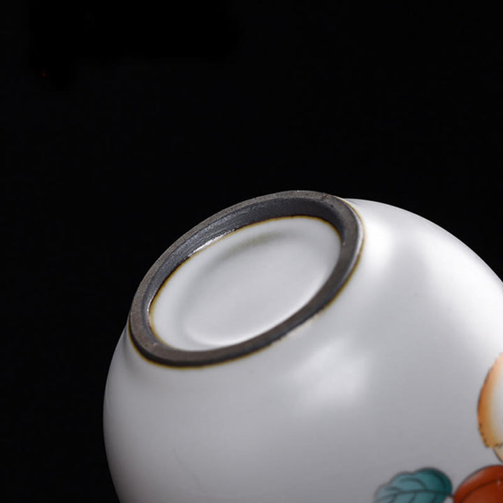 Taza de té de kung fu con diseño de gato acostado y ramas de Buddha Stones con caja de regalo - image 11