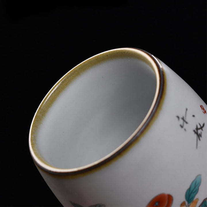 Taza de té de kung fu con diseño de gato acostado y ramas de Buddha Stones con caja de regalo - image 10