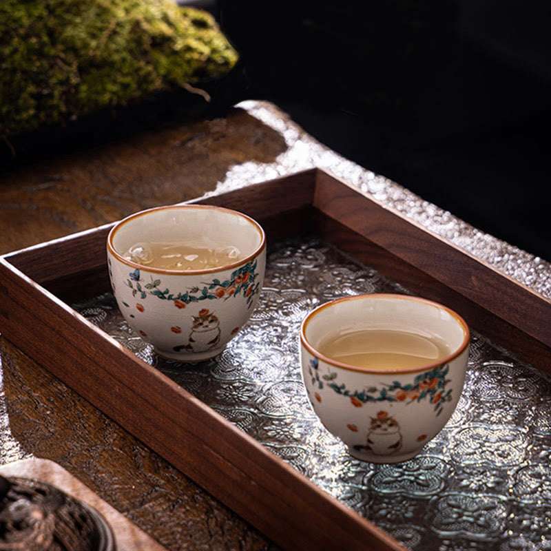 Taza de té de kung fu con diseño de gato y mariposa de Buddha Stones - image 5