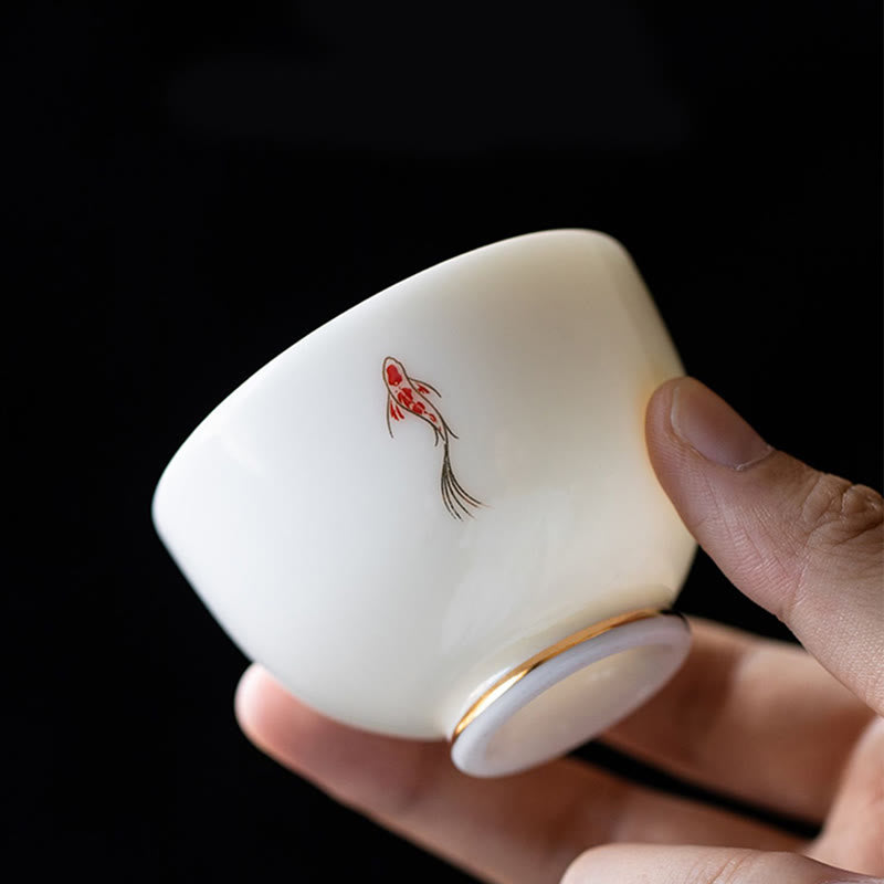 Taza de té de kung fu con pez koi y piedras de Buddha Stones - image 3