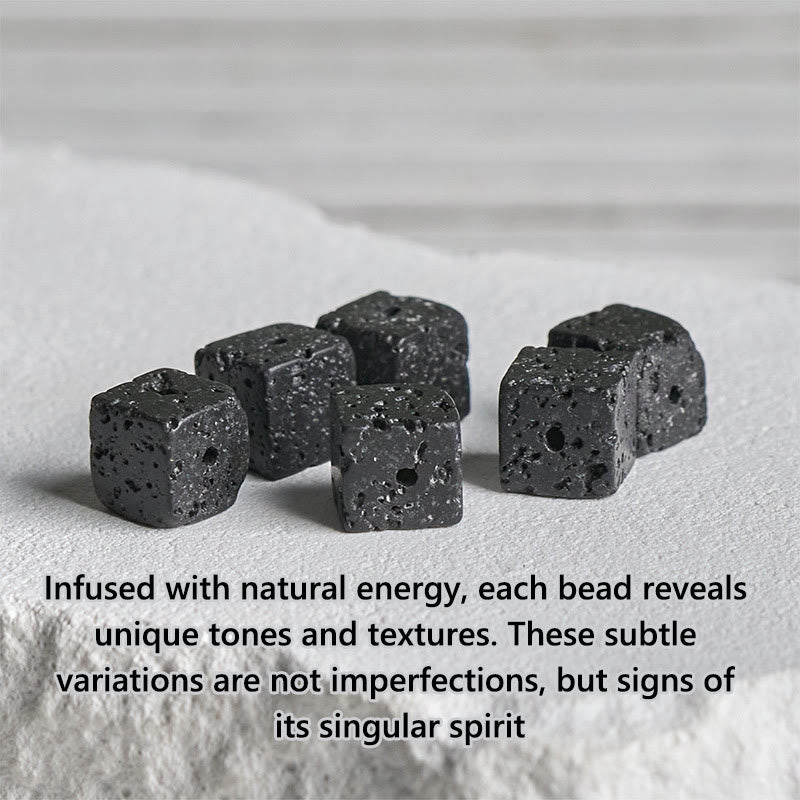 Pulsera de la fortuna con Buddha Stones de ónix negro esmerilado natural y piedra de lava cuadrada - image 8