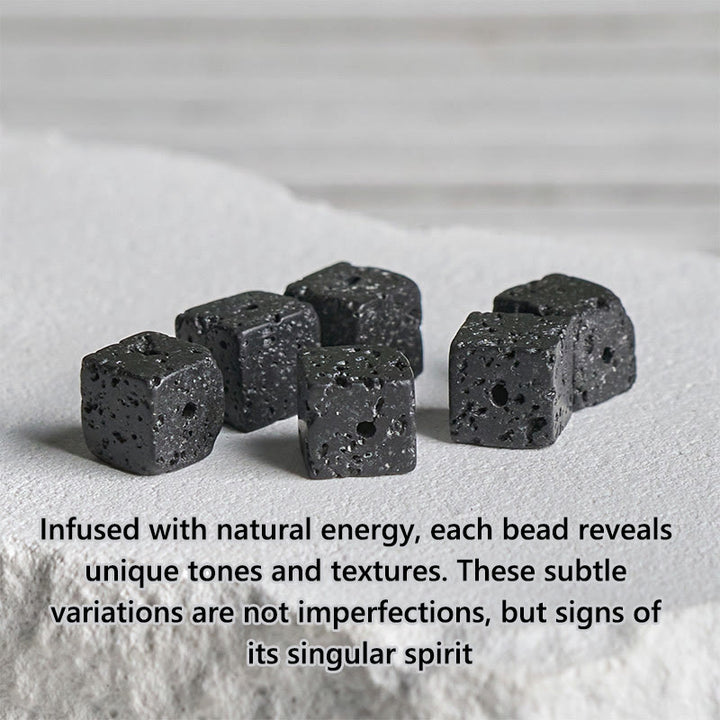 Pulsera de la fortuna con Buddha Stones de ónix negro esmerilado natural y piedra de lava cuadrada - image 8