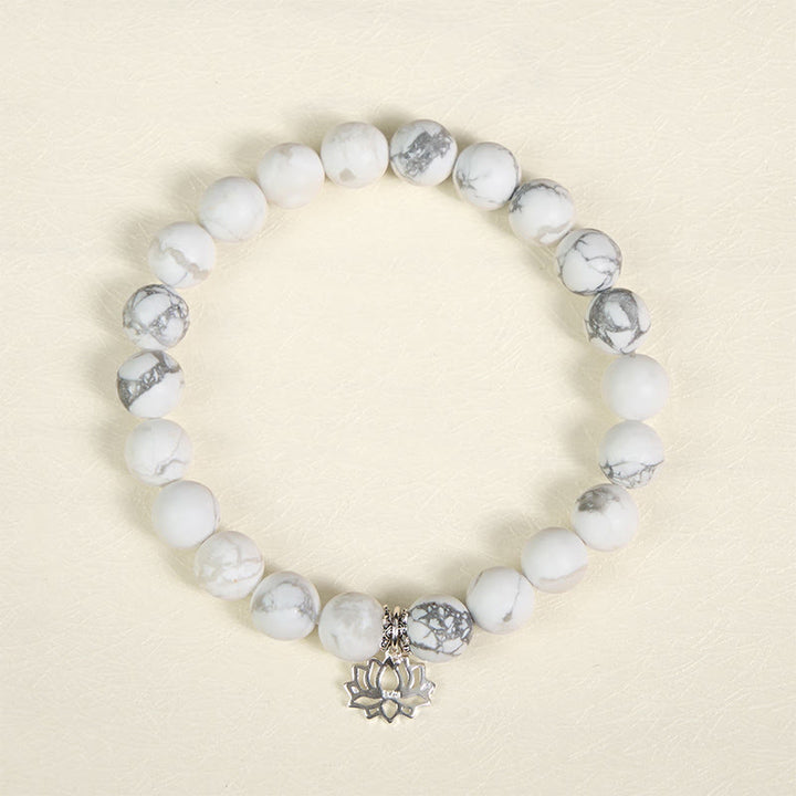 Pulsera de la riqueza con Buddha Stones en plata de ley 925 y diseño de loto con turquesa blanca natural - image 12