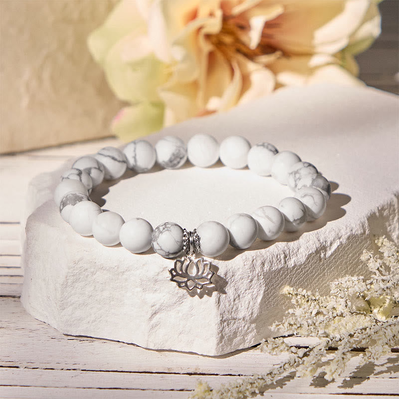 Pulsera de la riqueza con Buddha Stones en plata de ley 925 y diseño de loto con turquesa blanca natural - image 11