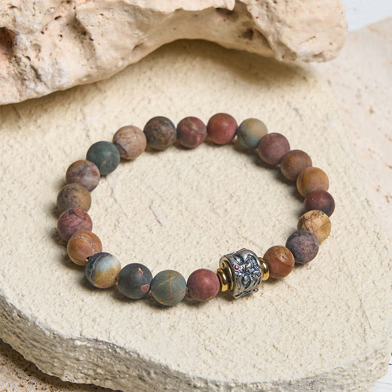 Pulsera energética con cara de Buddha Stones - image 1