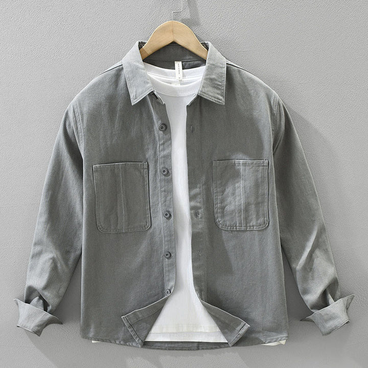 Camisa de manga larga con botones y bolsillos de Buddha Stones Spring Commute para hombre, de algodón - Gris oscuro - US/UK/AU42, EU52 (3XL) - image 14