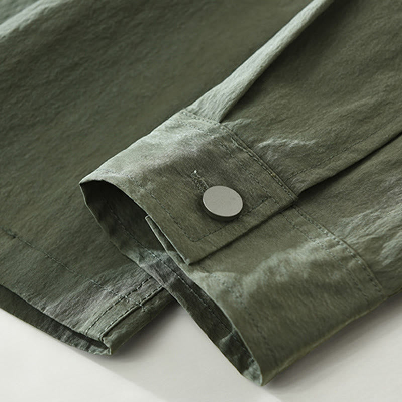 Camisa de hombre de manga larga con botones y diseño sencillo con bolsillos , de Buddha Stones Daily - image 8
