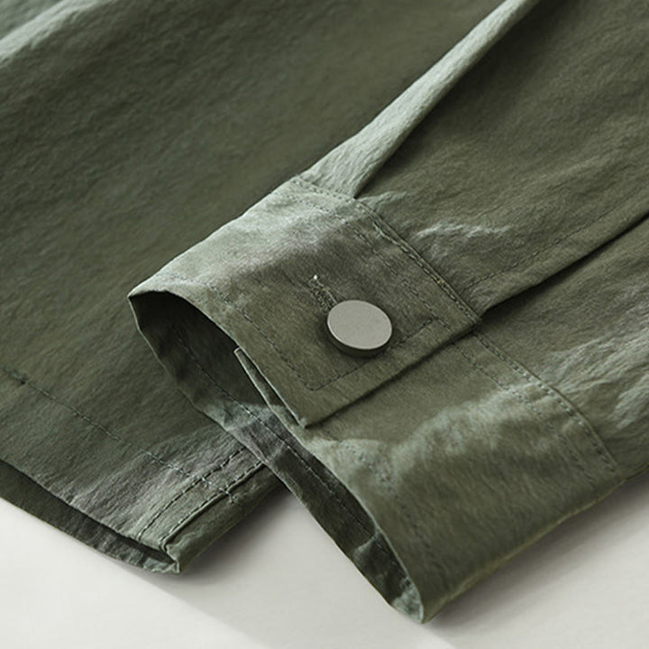 Camisa de hombre de manga larga con botones y diseño sencillo con bolsillos , de Buddha Stones Daily - image 8