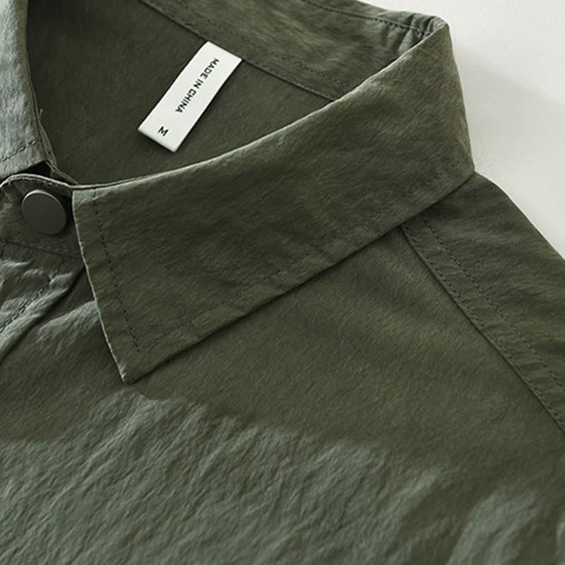 Camisa de hombre de manga larga con botones y diseño sencillo con bolsillos , de Buddha Stones Daily - image 4