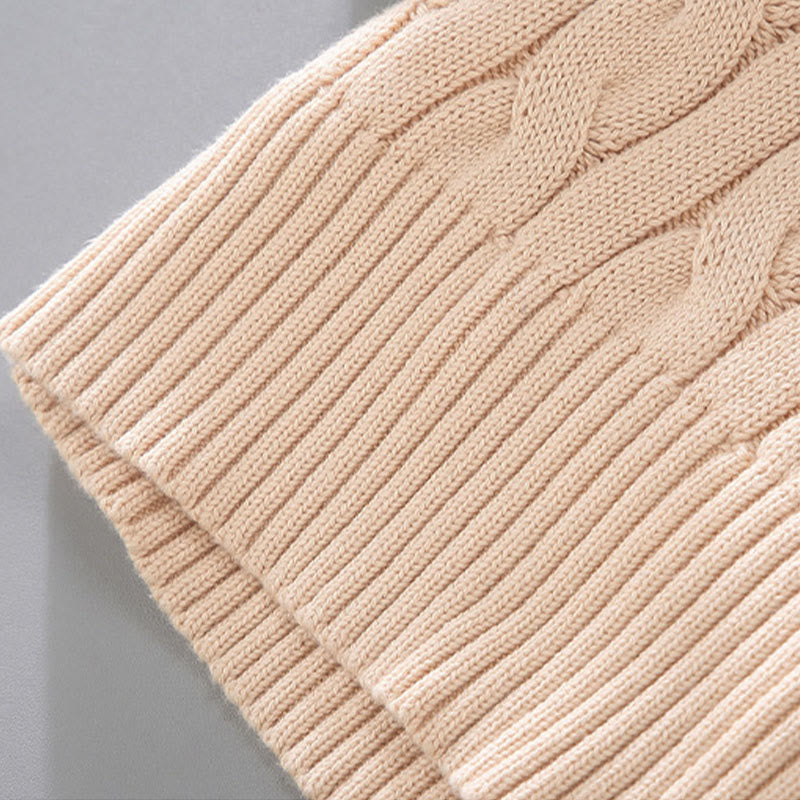 Suéter de algodón de manga larga para hombre con cuello alto, cremallera y textura de invierno de Buddha Stones - image 12