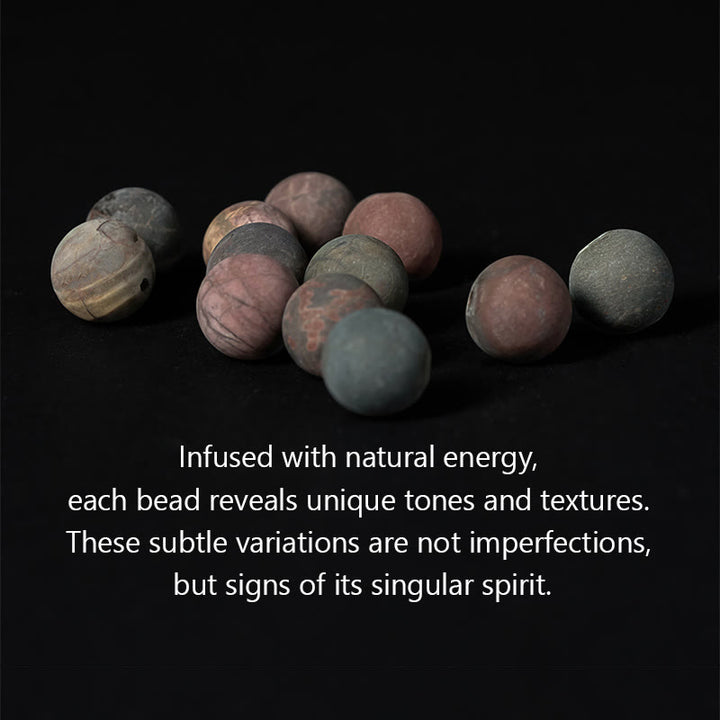 Buddha Stones Mala de cuentas de jaspe Picasso con número angelical 222 y número 108. - image 6