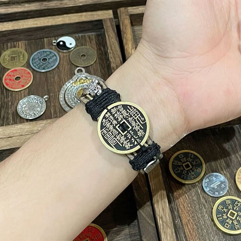 Pulsera de cuero con Buddha Stones, montaña Pixiu, fantasmas, dinero y suerte.  - image 9