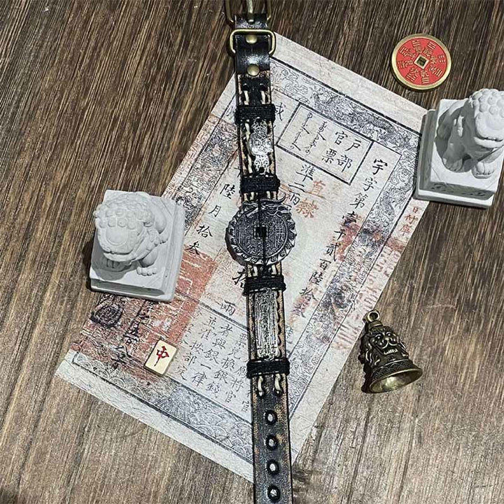 Pulsera de cuero con correa de reloj , Buddha Stones, dragón, Pixiu, montaña, fantasmas, gastar dinero, suerte  - image 2