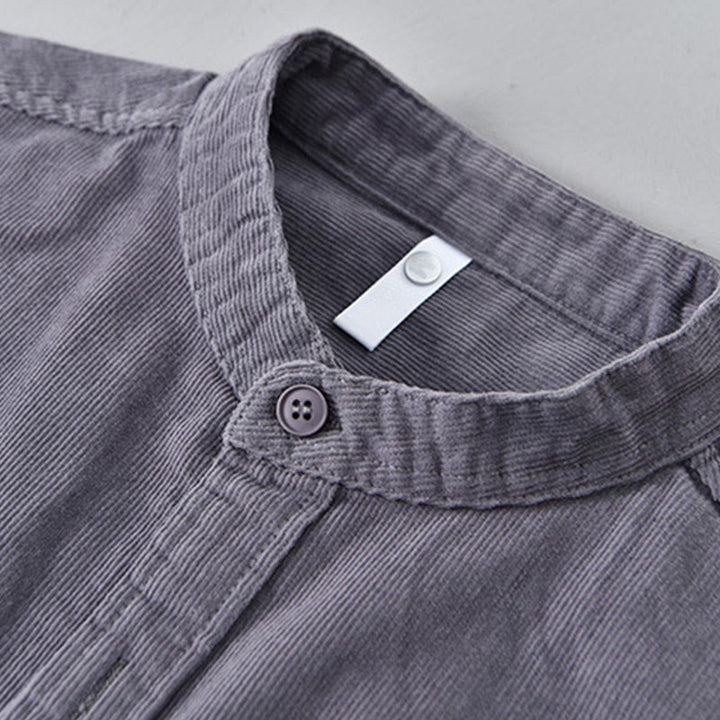 Chaqueta de pana de algodón con botones y manga larga para hombre de Buddha Stones - image 3