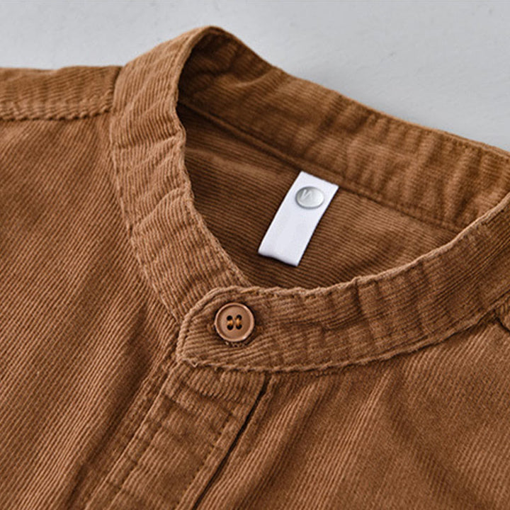 Chaqueta de pana de algodón con botones y manga larga para hombre de Buddha Stones - image 13