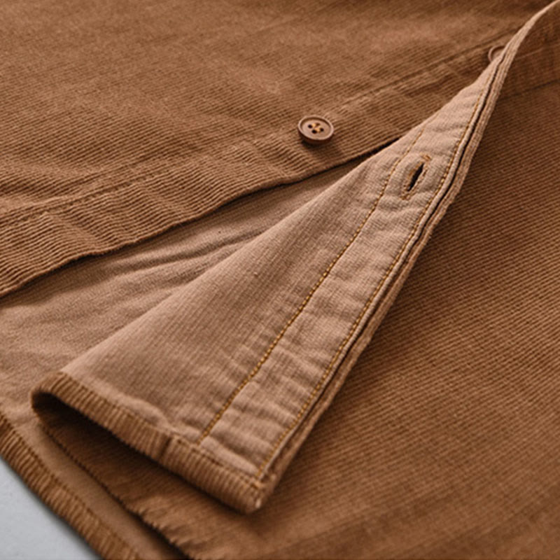 Chaqueta de pana de algodón con botones y manga larga para hombre de Buddha Stones - image 15