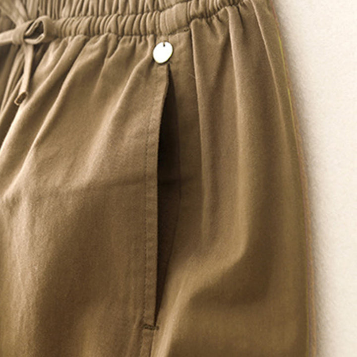 Pantalones harén de algodón para mujer con bolsillos, de largo 7-8, con estampado Buddha Stones - image 2