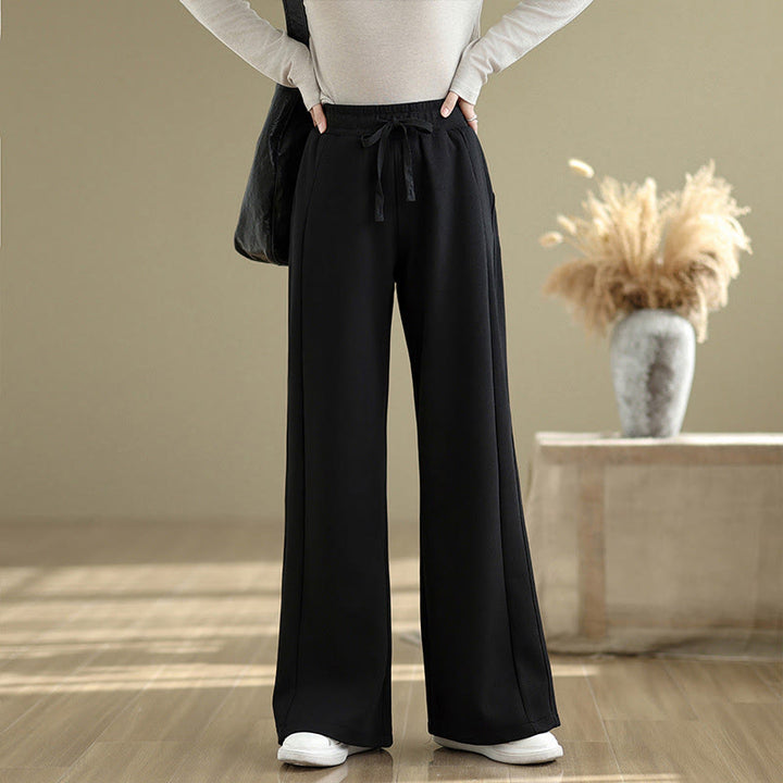 Pantalones casuales de algodón liso con bolsillos para mujer de Buddha Stones - Negro - US8-10，UK/AU12-14，EU40-42 (2XL) - image 10