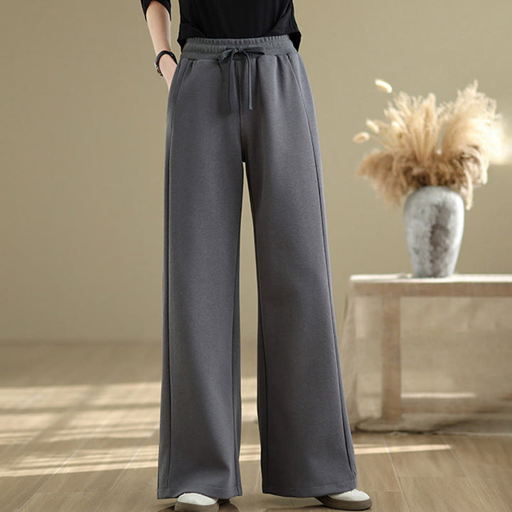 Pantalones casuales de algodón liso con bolsillos para mujer de Buddha Stones - image 20