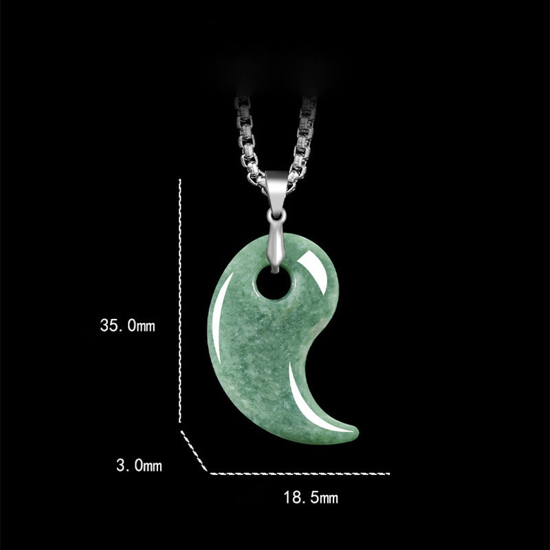 Collar con colgante de jade, titanio y acero con diseño de Buddha Stones y cadena de acero. - image 2
