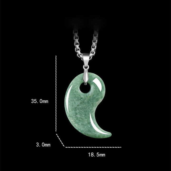 Collar con colgante de jade, titanio y acero con diseño de Buddha Stones y cadena de acero. - image 2