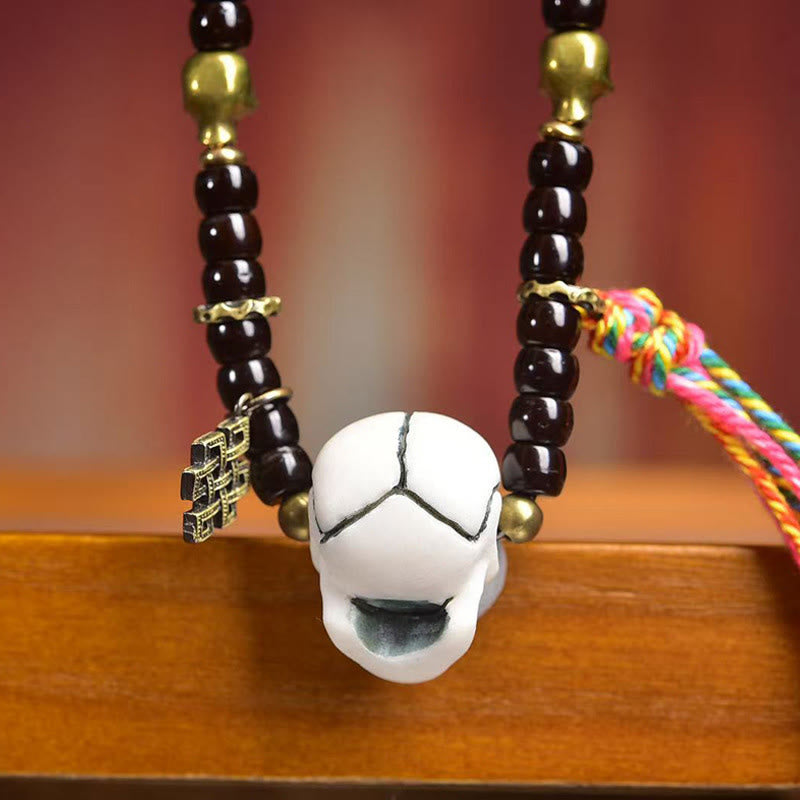 Pulsera positiva de cáscara de coco del Tíbet con Buddha Stones y el Señor del Bosque Cadáver - image 5