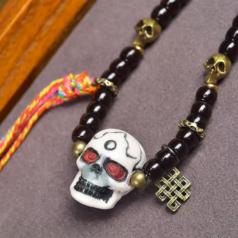 Pulsera positiva de cáscara de coco del Tíbet con Buddha Stones y el Señor del Bosque Cadáver - image 4