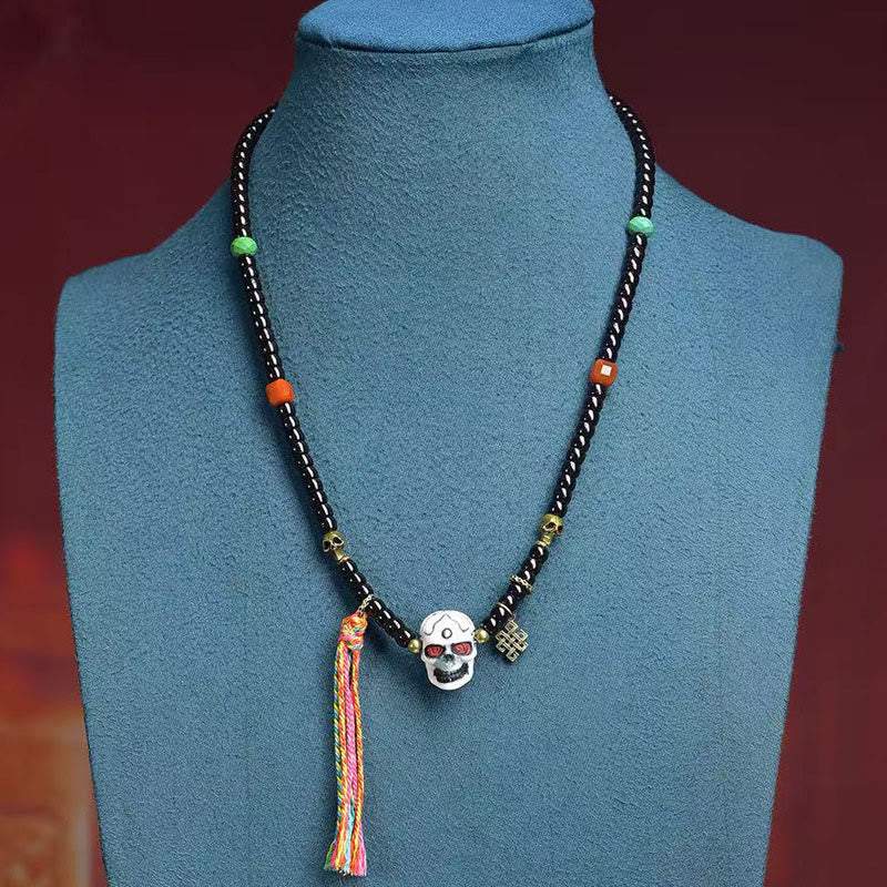 Pulsera positiva de cáscara de coco del Tíbet con Buddha Stones y el Señor del Bosque Cadáver - image 2