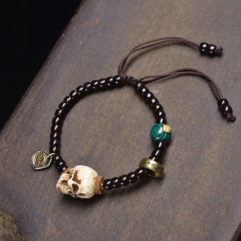 Pulsera de la felicidad del Señor del Bosque Cadáver con cuentas de Buddha Stones , cáscara de coco - Cáscara de coco (circunferencia de la muñeca: 16-17 cm) - image 2
