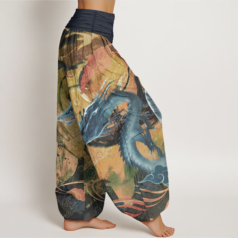 Pantalones Buddha Stones de algodón puro con diseño de nubes auspiciosas y dragón para mujer, con cintura elástica - image 10